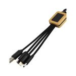 Light Up Logo Bamboo Multi-charging Cable OC-BL3