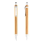 Bamboo Pens with Silver Clip and Tip 069-S