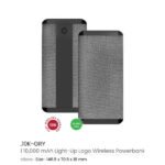 Light-Up Logo Wireless Powerbank with linen design WPB-L10K-GRY
