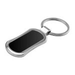 Rectangular Oval Shaped Metal Keychain