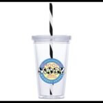 Malibu Double-Wall Plastic Tumbler & Straw - 470ml