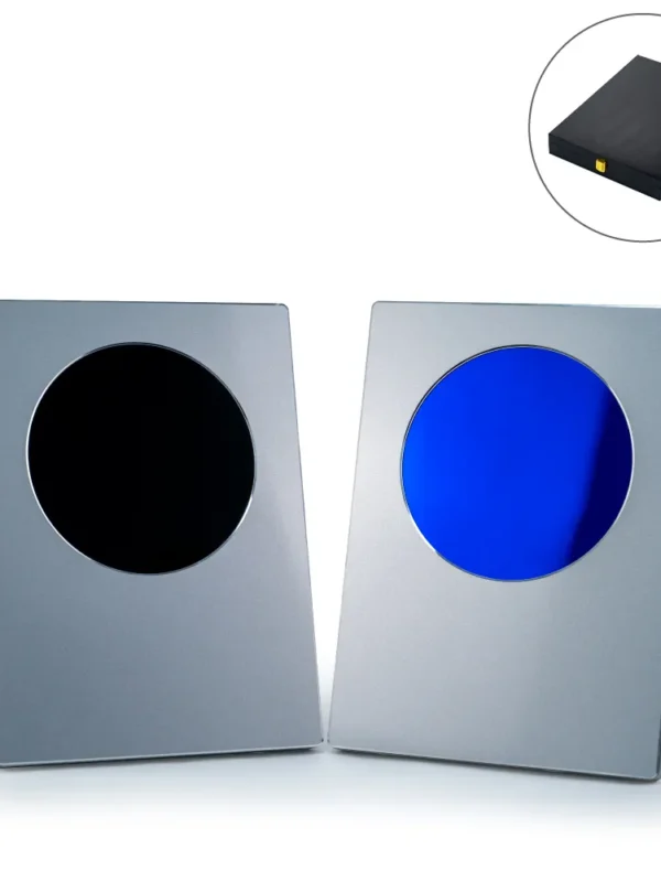 A4 Aluminum Award Plaques with Round Colored Plate and Stand