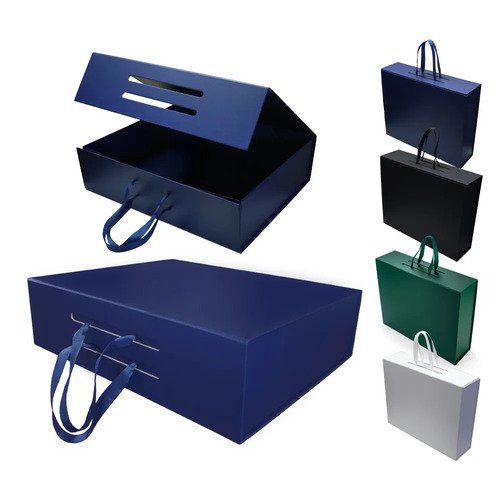 Foldable Gift Box with Magnetic Closure & Ribbon Handle