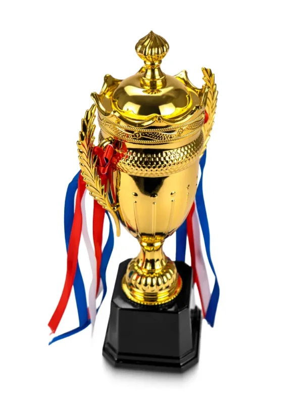 Small Cup Trophy with Removable Ribbon Attached to Both Handles
